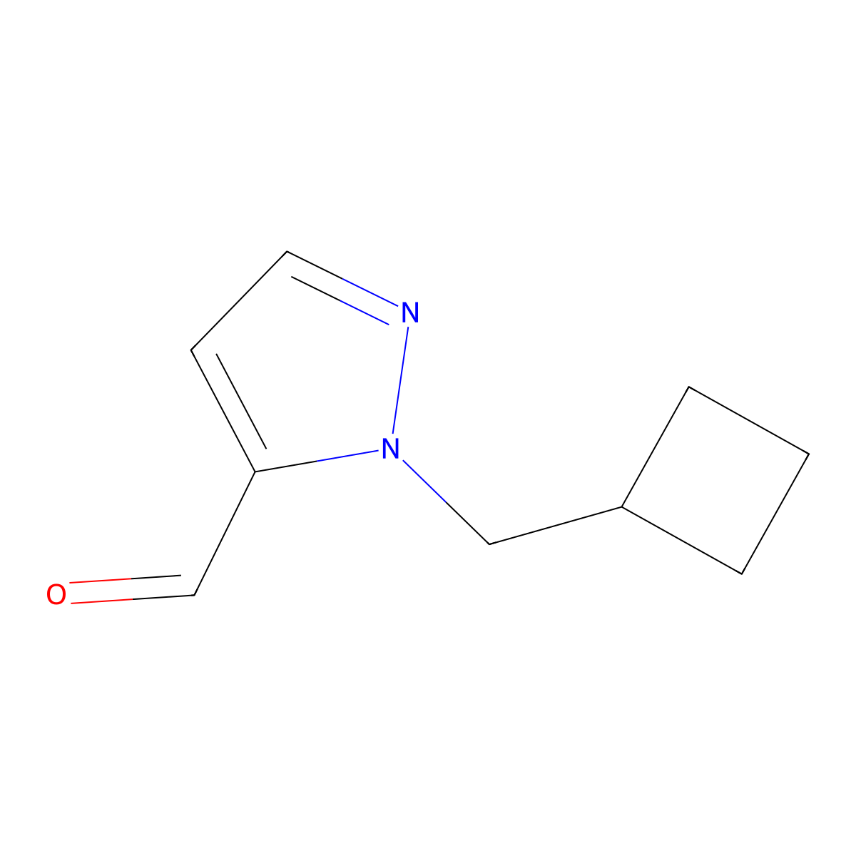 1-(cyclobutylmethyl)-1H-pyrazole-5-carbaldehyde molecular structure, CAS 1236366-27-0