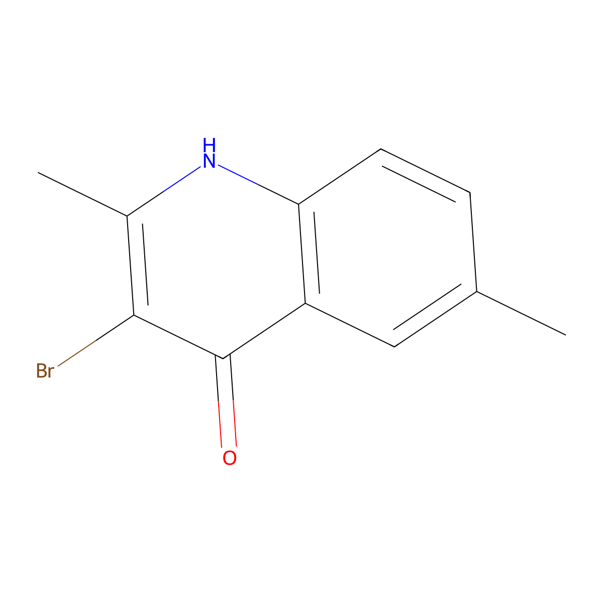 3-bromo-2,6-dimethylquinolin-4(1H)-one molecular structure, CAS 123637-36-5