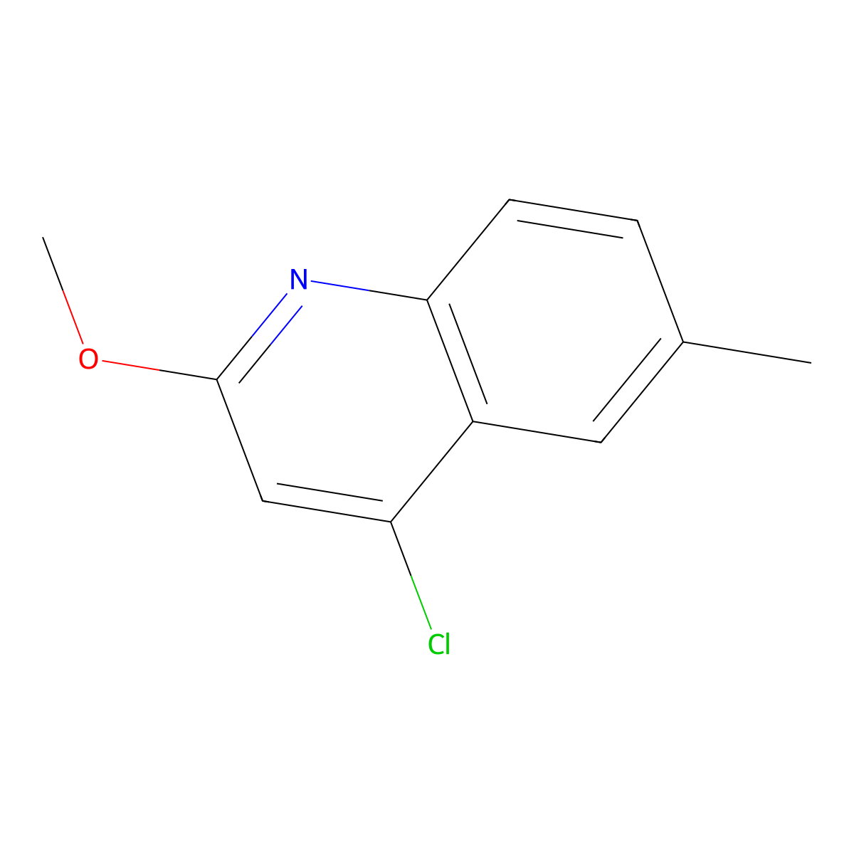 4-Chloro-2-methoxy-6-methylquinoline molecular structure, CAS 123637-52-5