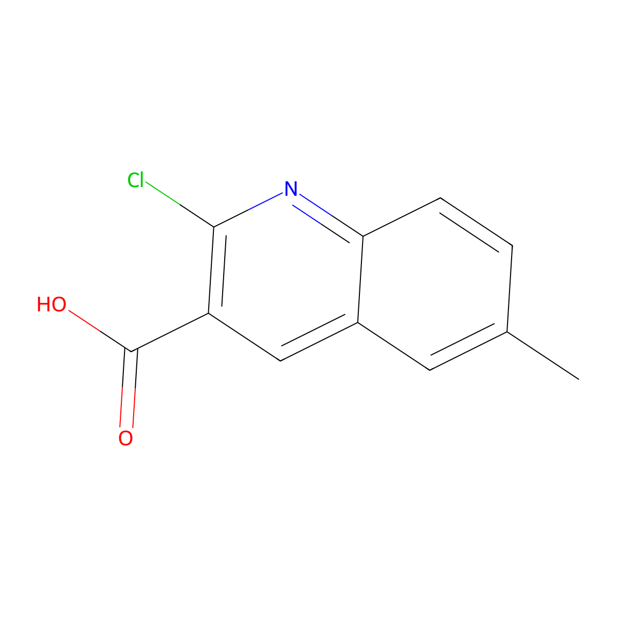 2-Chloro-6-methylquinoline-3-carboxylic acid molecular structure, CAS 123638-00-6