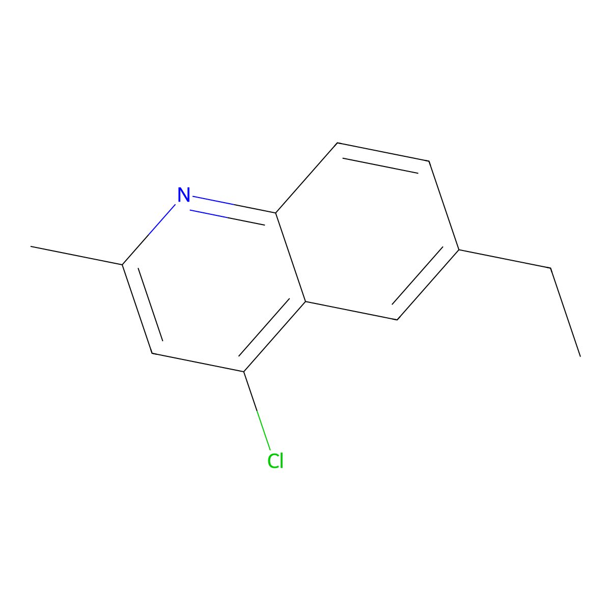 4-Chloro-6-Ethyl-2-Methylquinoline molecular structure, CAS 123638-09-5