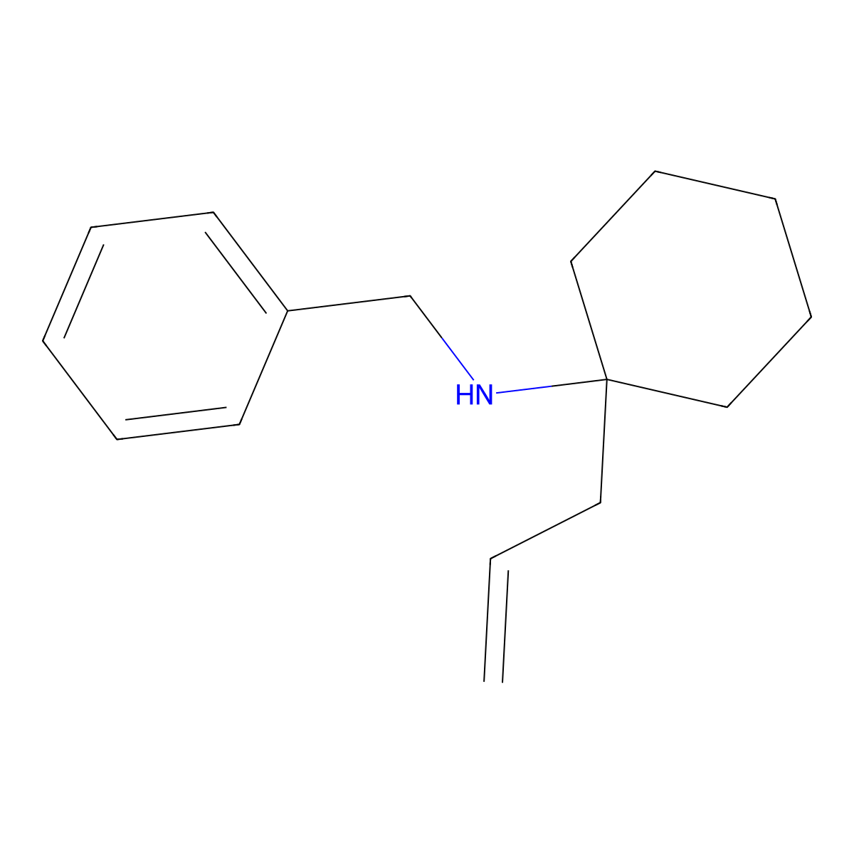 Benzenemethanamine, N-[1-(2-propenyl)cyclohexyl]- molecular structure, CAS 123638-31-3