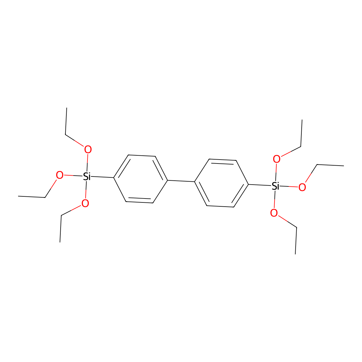 4,4'-Bis(triethoxysilyl)-1,1'-biphenyl molecular structure, CAS 123640-93-7