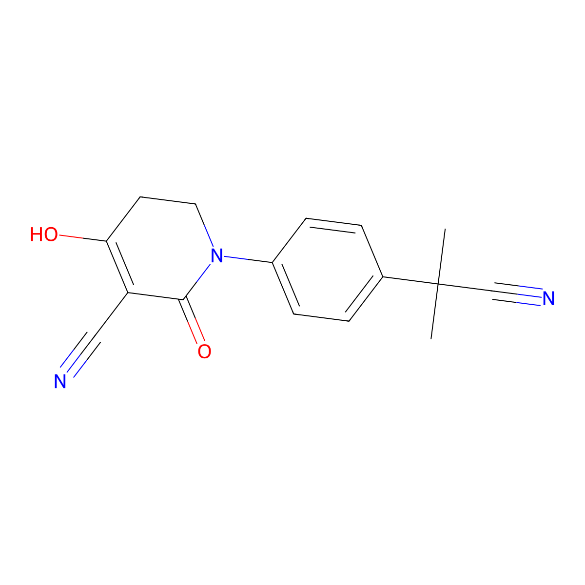 1-(4-(2-Cyanopropan-2-YL)phenyl)-4-hydroxy-2-oxo-1,2,5,6-tetrahydropyridine-3-carbonitrile molecular structure, CAS 1236409-67-8