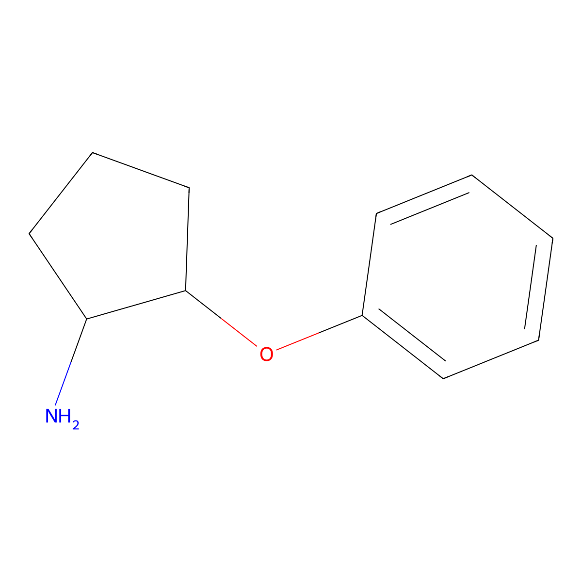 rac-(1R,2S)-2-phenoxycyclopentan-1-amine molecular structure, CAS 1236428-85-5