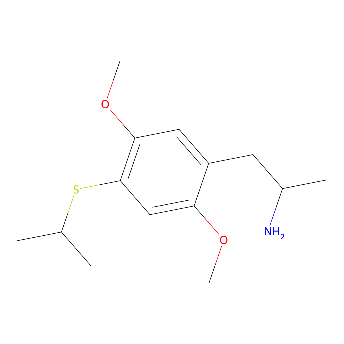 2,5-Dimethoxy-4-iso-propylthioamphetamine molecular structure, CAS 123643-26-5