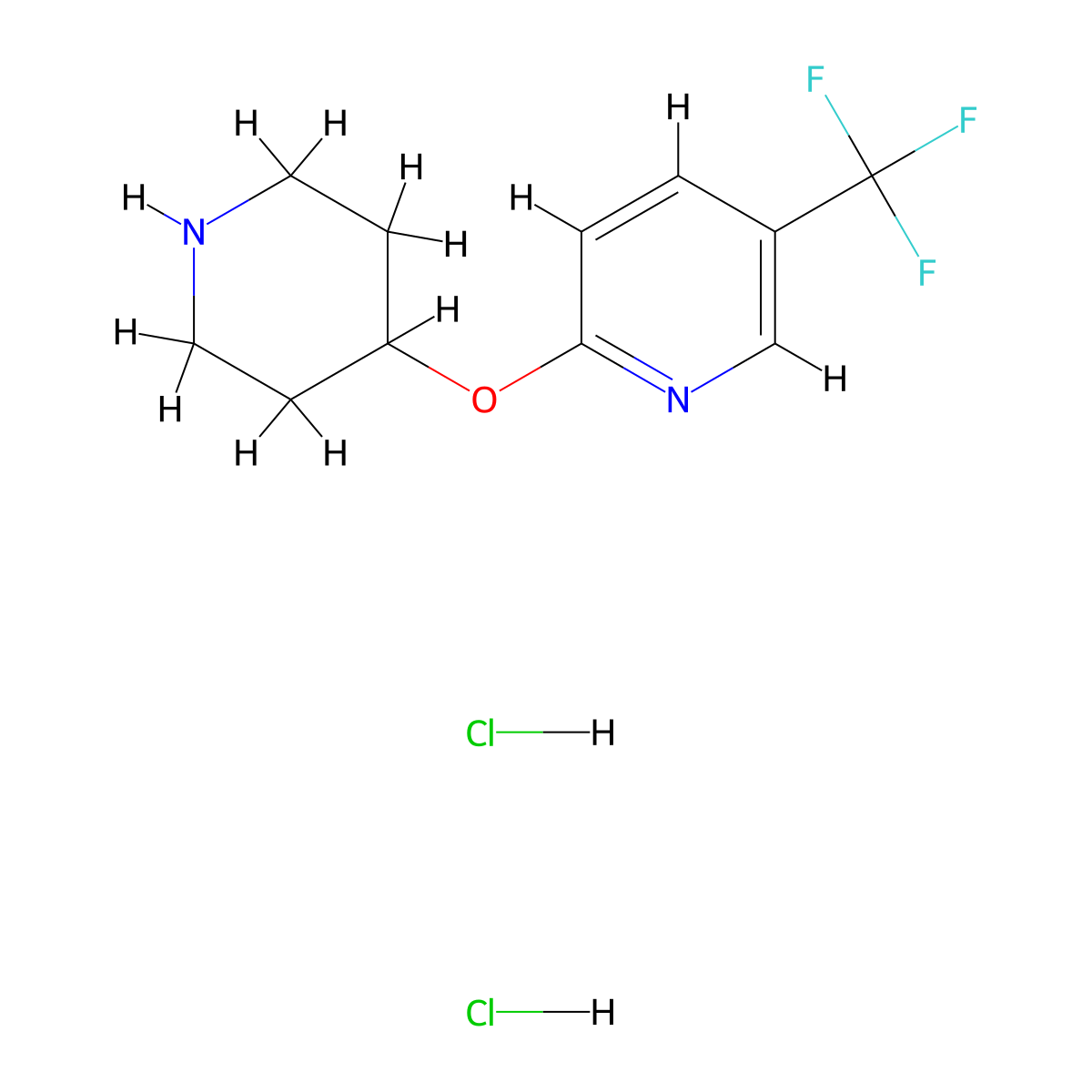2-(Piperidin-4-yloxy)-5-(trifluoromethyl)pyridine dihydrochloride molecular structure, CAS 1236458-57-3