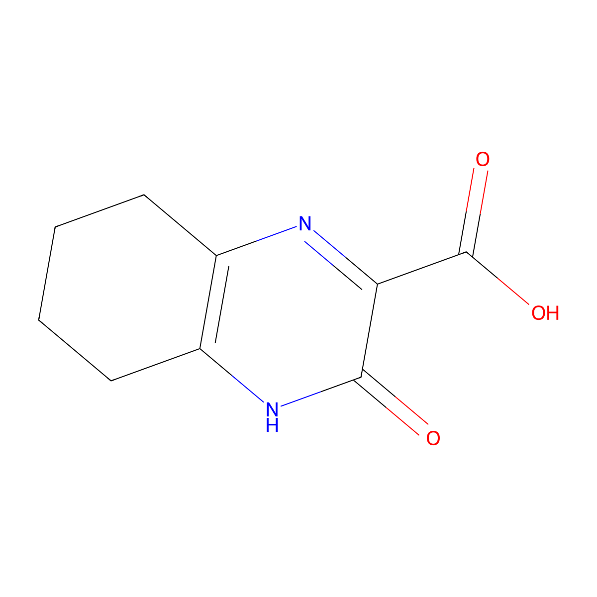 3-Oxo-3,4,5,6,7,8-hexahydroquinoxaline-2-carboxylic acid molecular structure, CAS 1236458-63-1