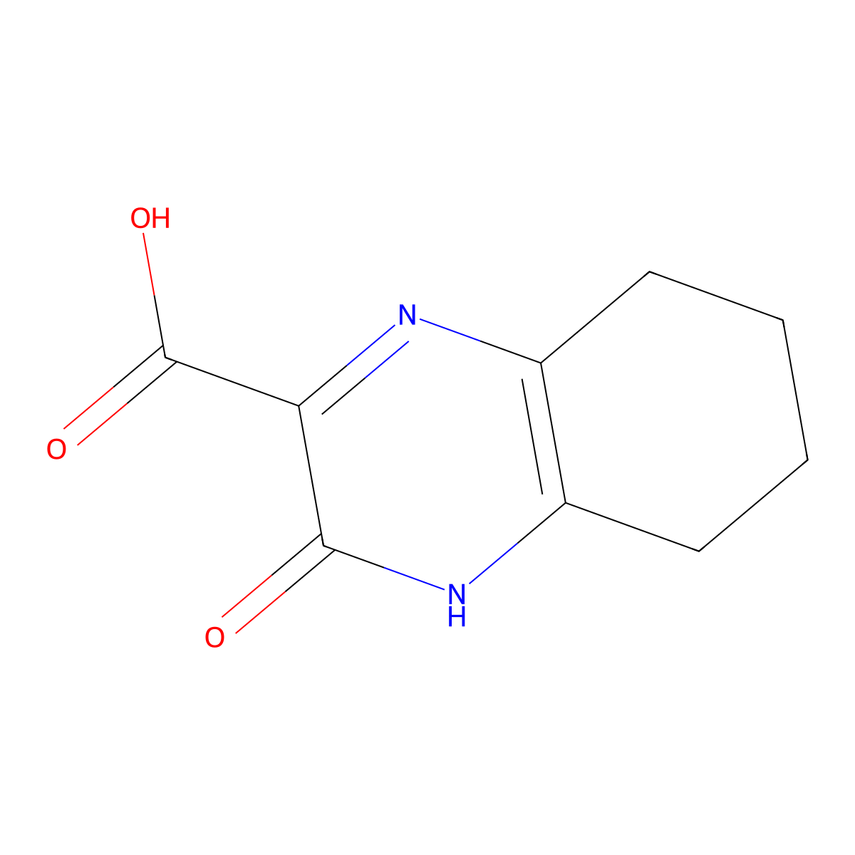3-Oxo-3,4,5,6,7,8-hexahydroquinoxaline-2-carboxylic acid molecular structure, CAS 1236458-63-1