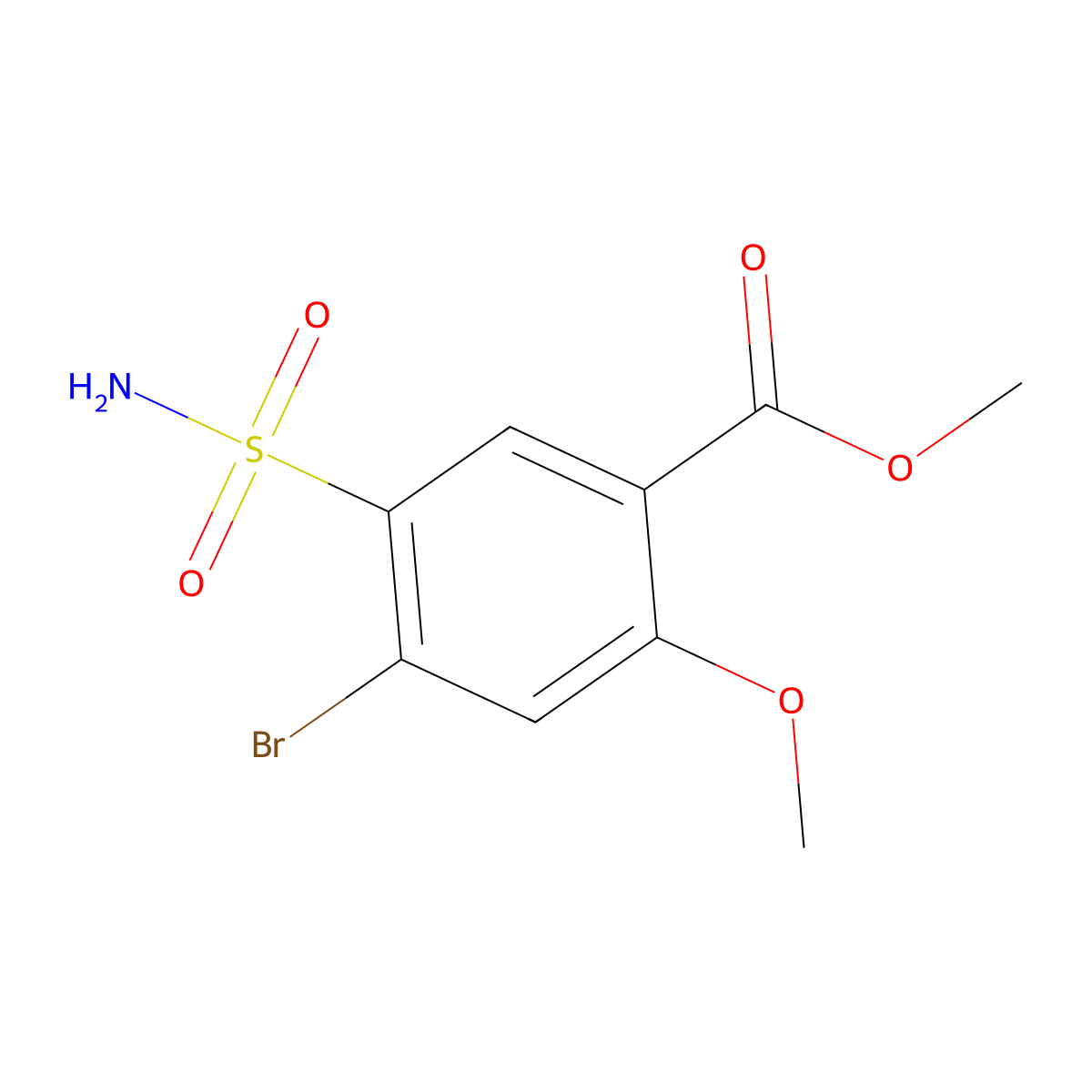 Methyl 4-bromo-2-methoxy-5-sulfamoylbenzoate molecular structure, CAS 1236476-37-1