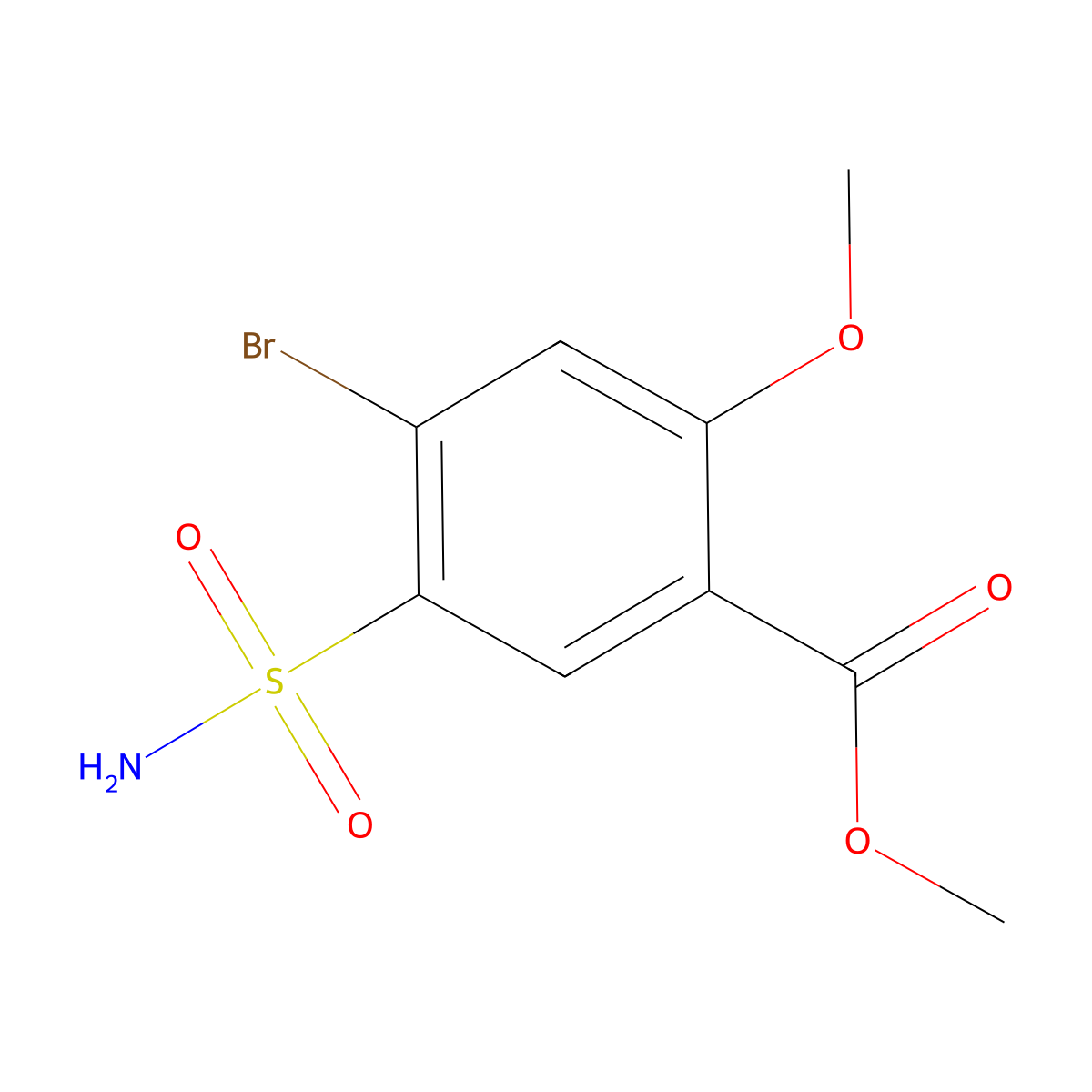 Methyl 4-bromo-2-methoxy-5-sulfamoylbenzoate molecular structure, CAS 1236476-37-1