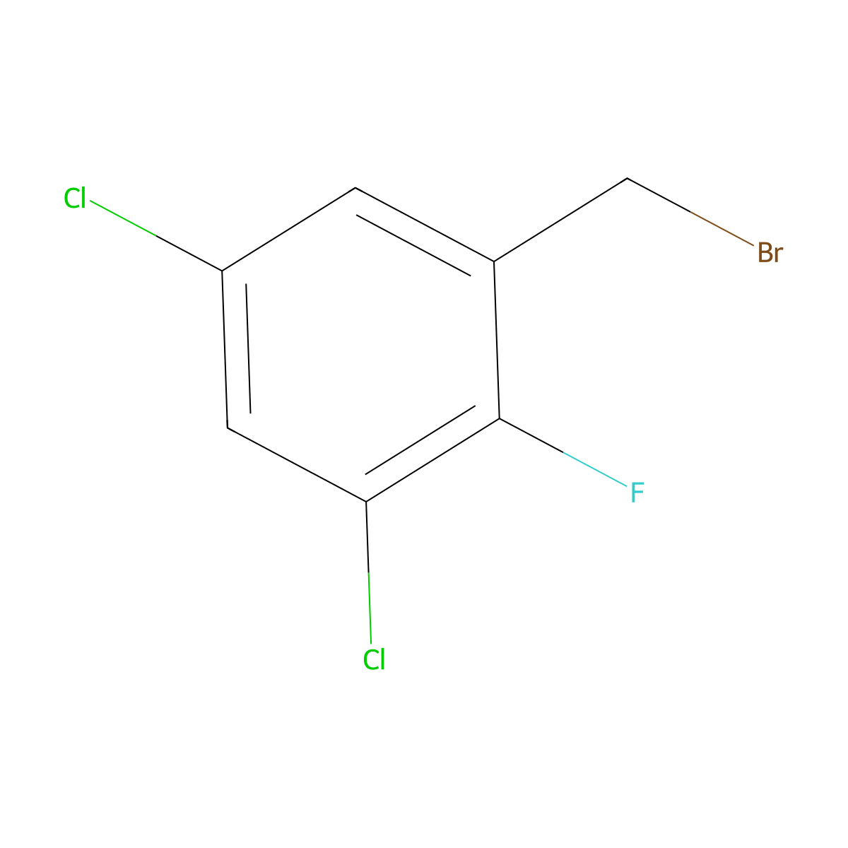 1-(Bromomethyl)-3,5-dichloro-2-fluorobenzene molecular structure, CAS 1236480-49-1