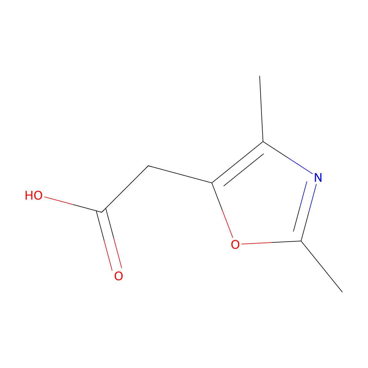 2-(2,4-Dimethyl-5-oxazolyl)acetic Acid molecular structure, CAS 1236483-20-7