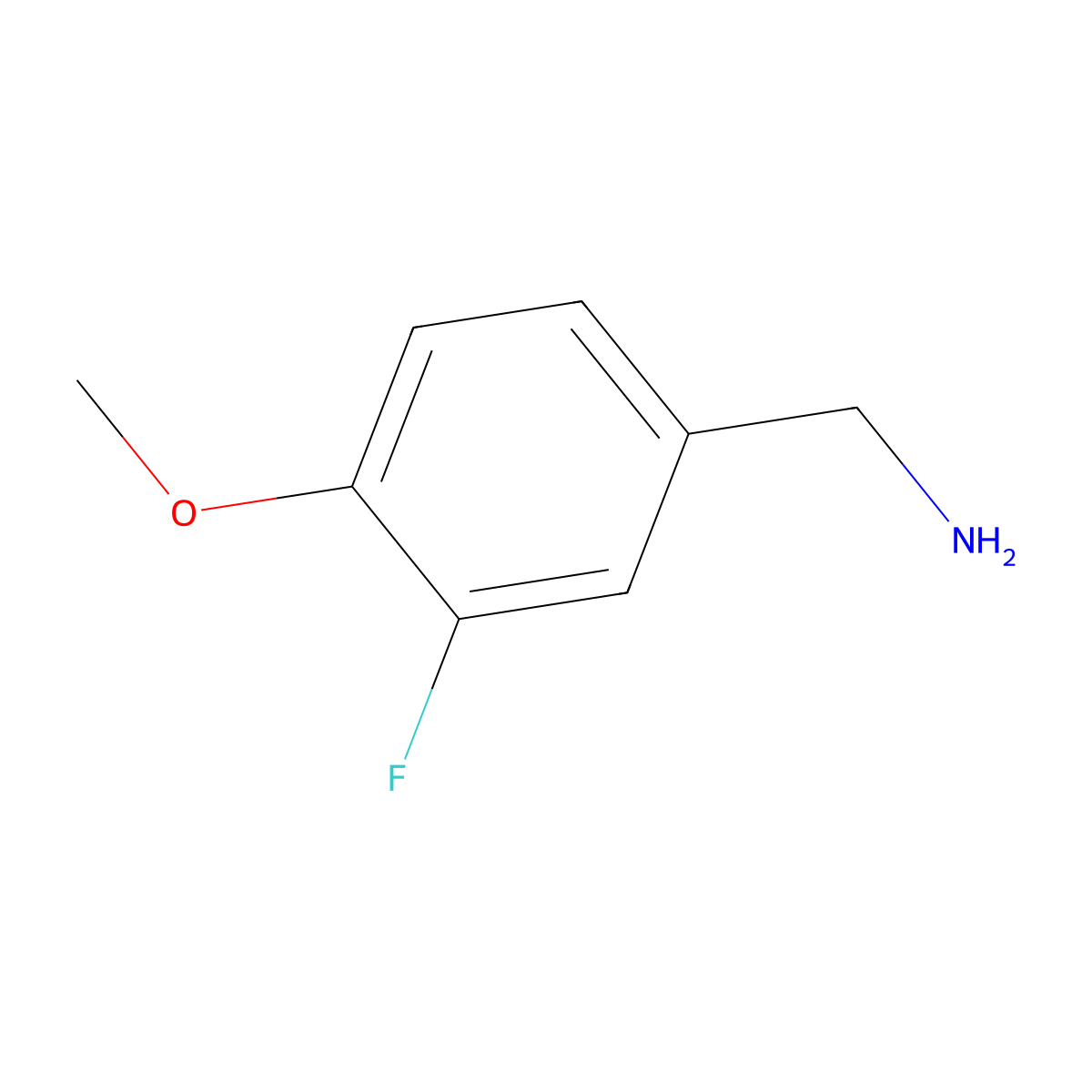 3-Fluoro-4-methoxybenzylamine molecular structure, CAS 123652-95-9