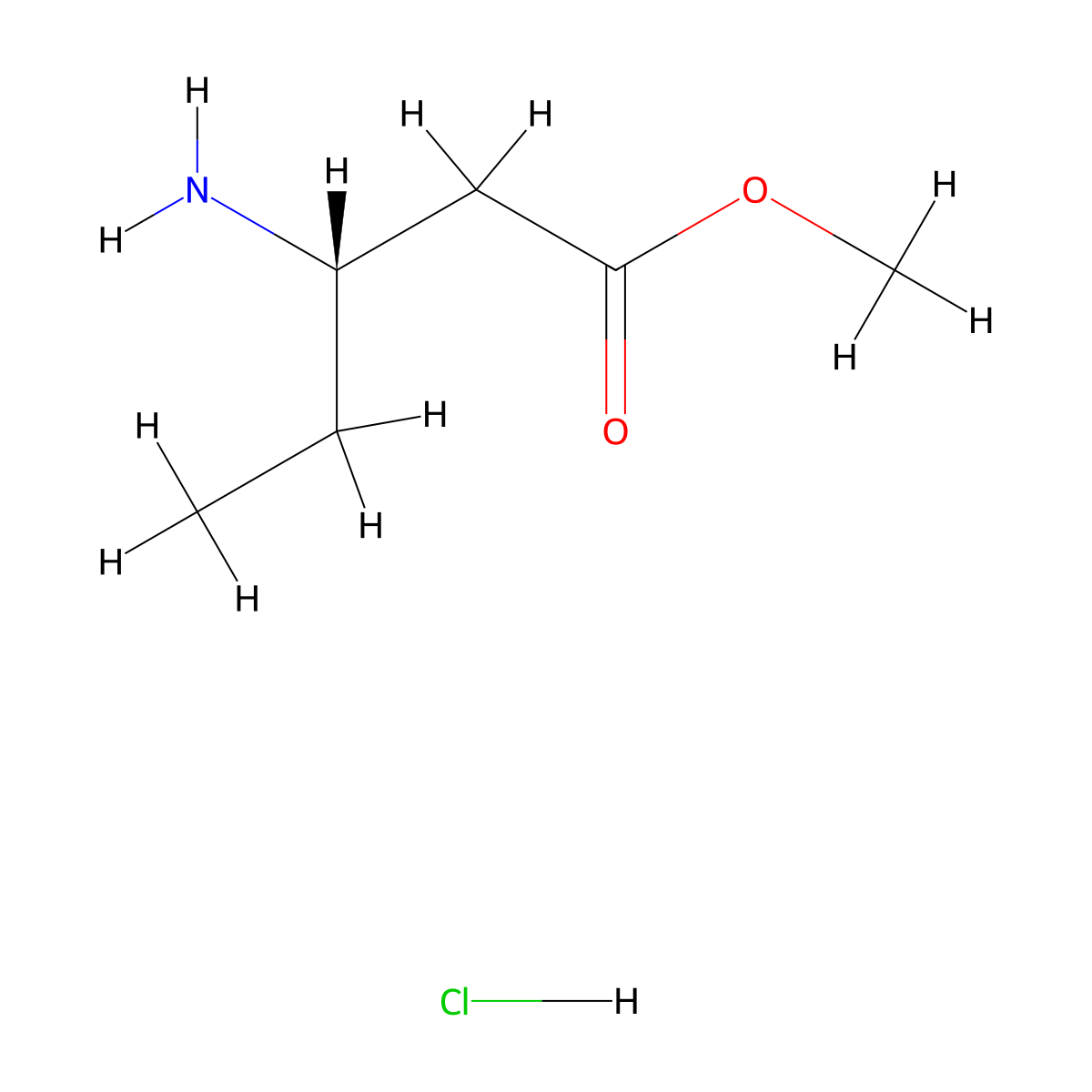 methyl (3S)-3-aminopentanoate hydrochloride molecular structure, CAS 1236525-13-5