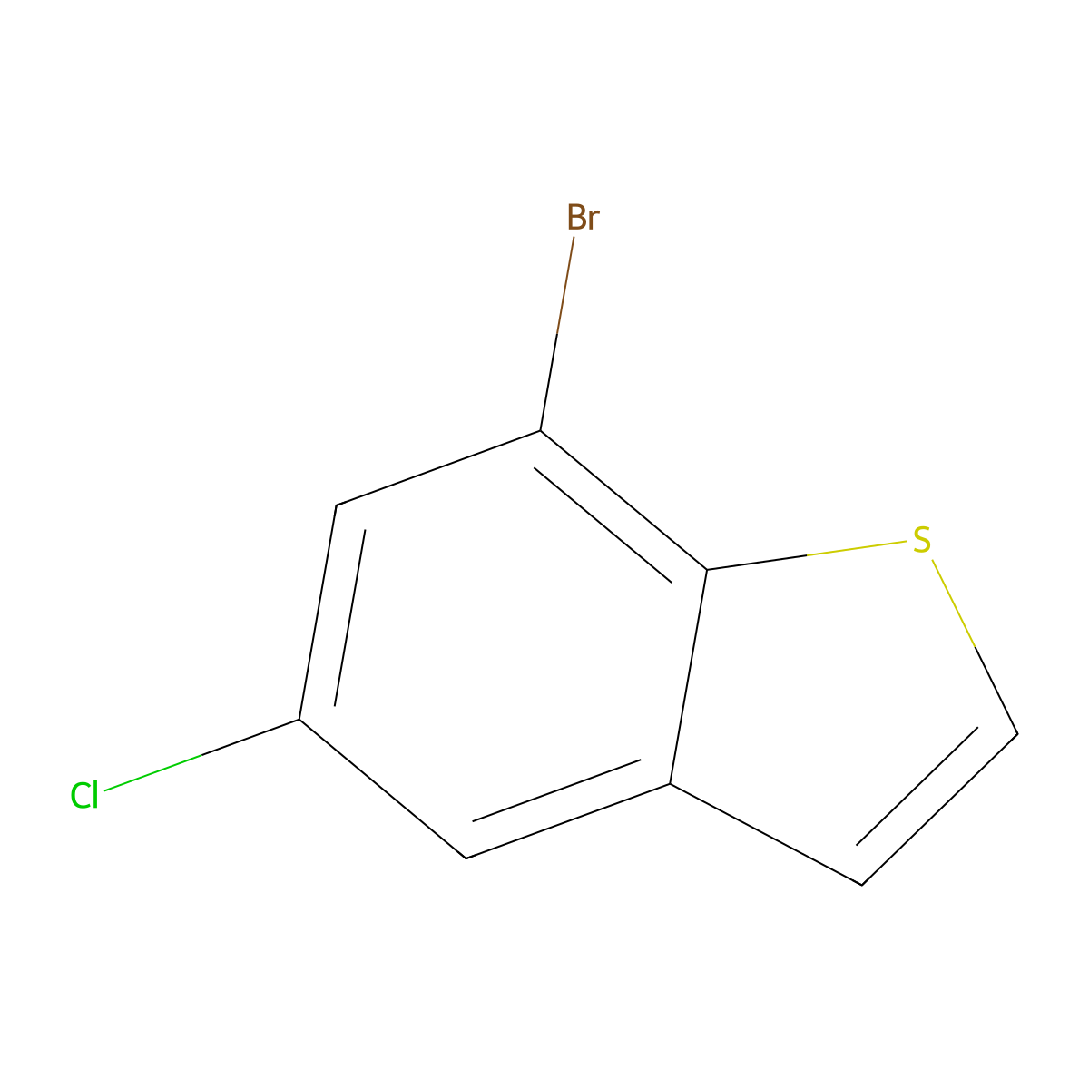 7-Bromo-5-chloro-1-benzothiophene molecular structure, CAS 1236538-59-2