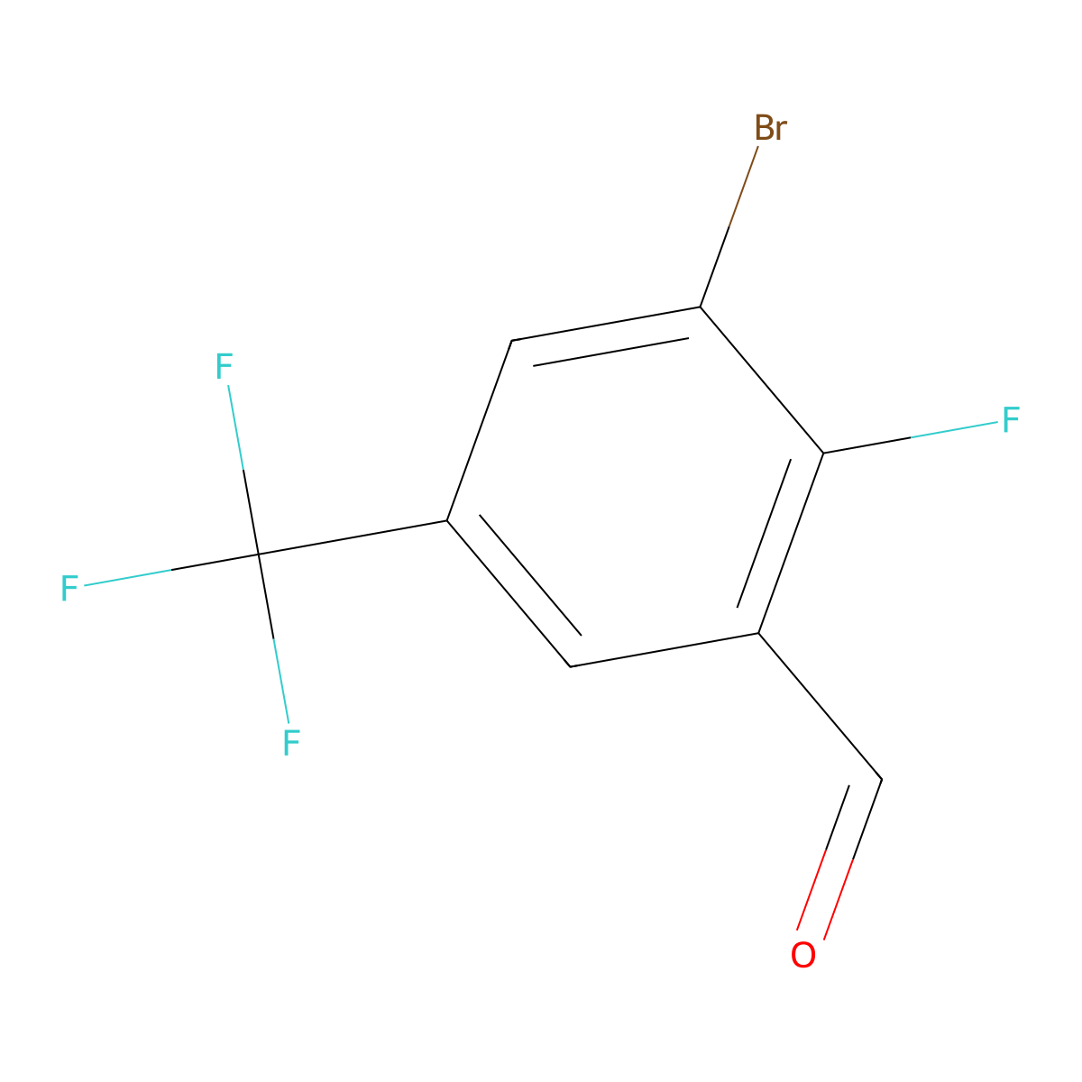 3-Bromo-2-fluoro-5-(trifluoromethyl)benzaldehyde molecular structure, CAS 1236538-66-1