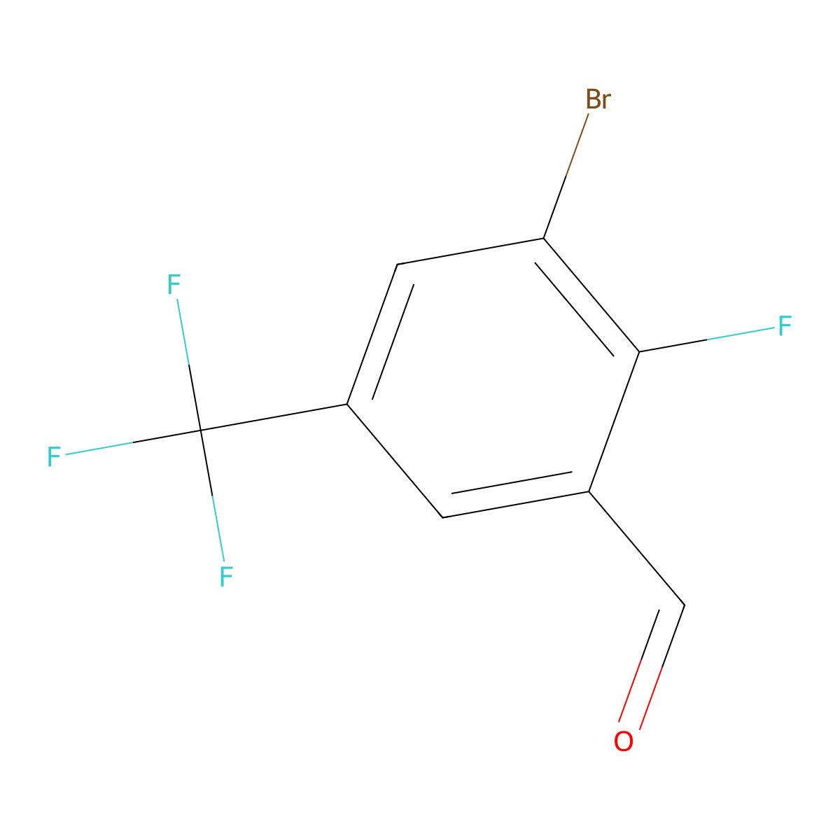 3-Bromo-2-fluoro-5-(trifluoromethyl)benzaldehyde molecular structure, CAS 1236538-66-1