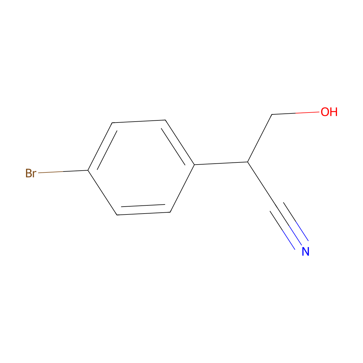 2-(4-Bromophenyl)-3-hydroxypropanenitrile molecular structure, CAS 123654-61-5