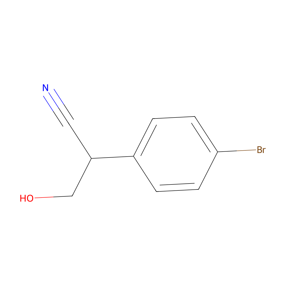 2-(4-Bromophenyl)-3-hydroxypropanenitrile molecular structure, CAS 123654-61-5