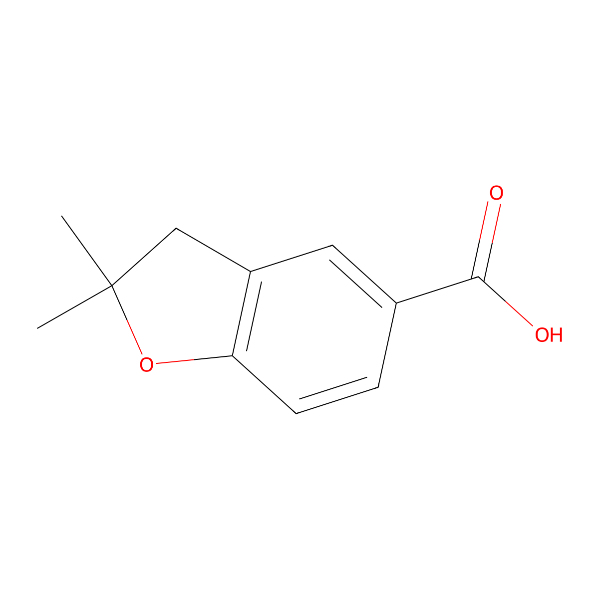 2,2-Dimethyl-2,3-dihydro-1-benzofuran-5-carboxylic acid molecular structure, CAS 123656-34-8