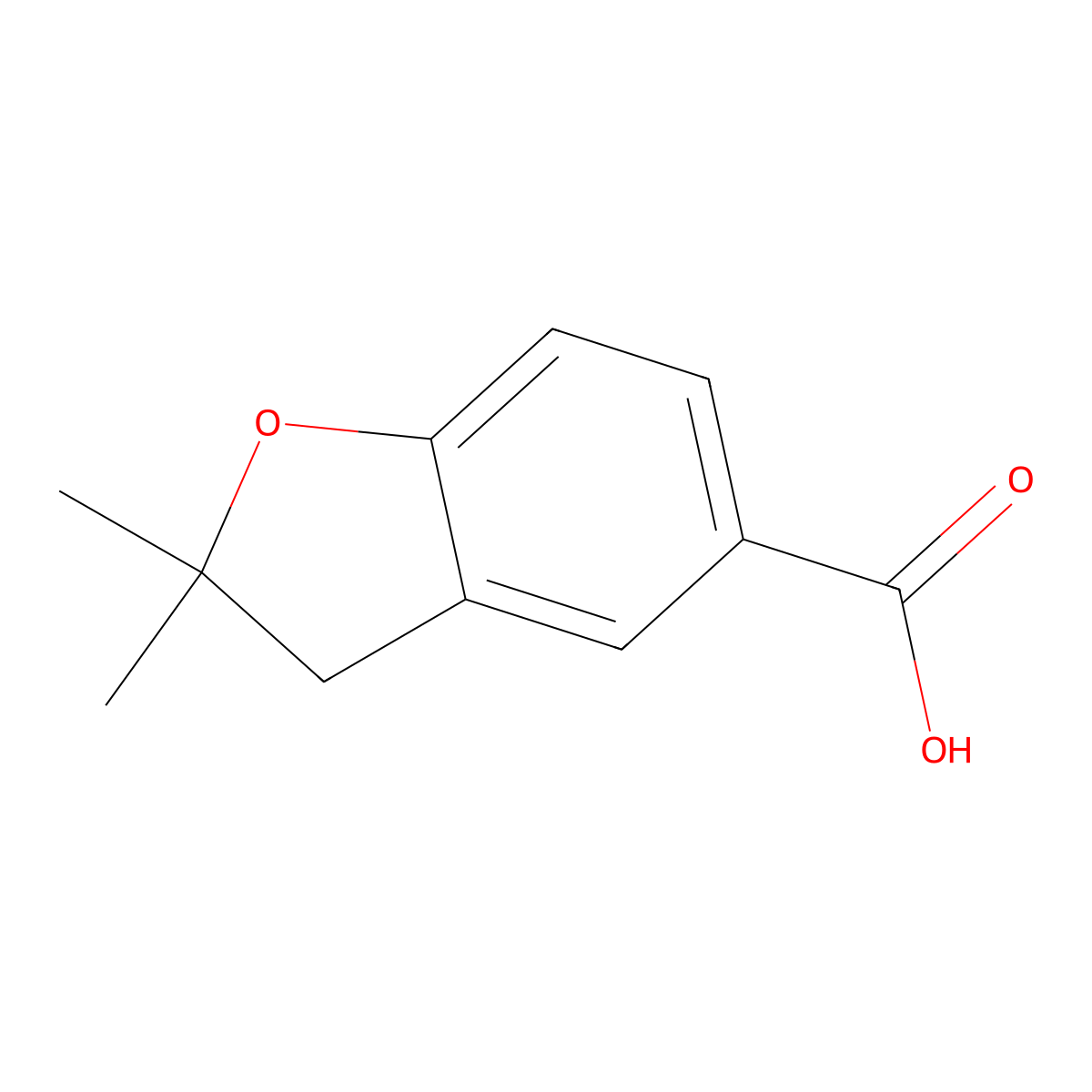 2,2-Dimethyl-2,3-dihydro-1-benzofuran-5-carboxylic acid molecular structure, CAS 123656-34-8