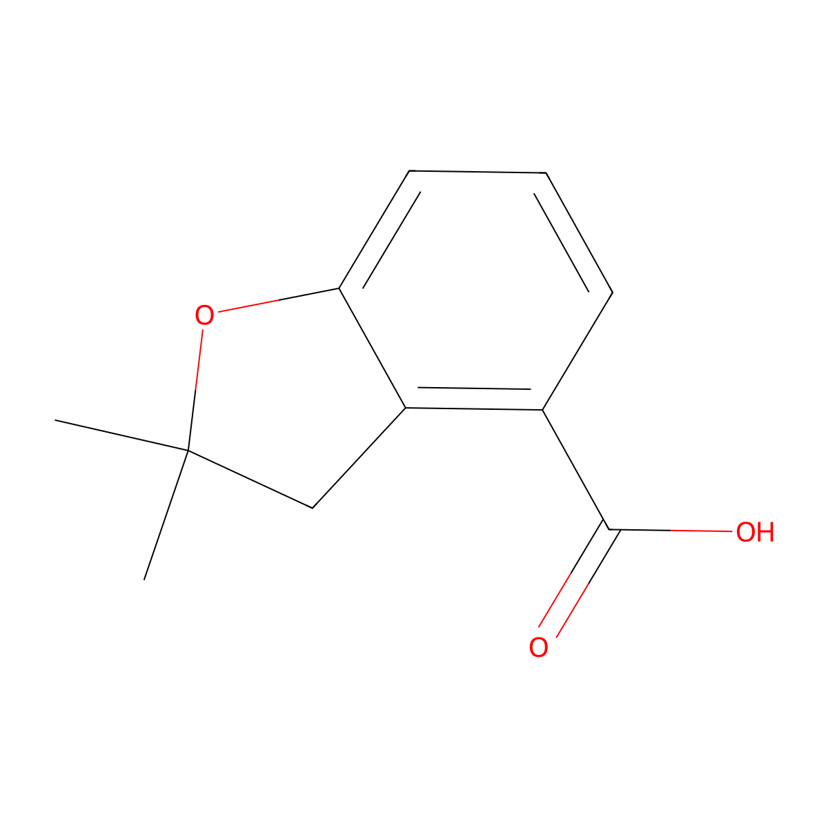 2,2-Dimethyl-2,3-dihydrobenzofuran-4-carboxylic acid molecular structure, CAS 123656-35-9