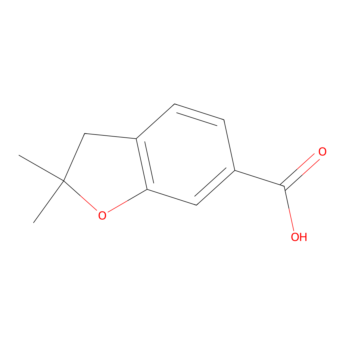 2,2-Dimethyl-2,3-dihydro-1-benzofuran-6-carboxylic acid molecular structure, CAS 123656-36-0
