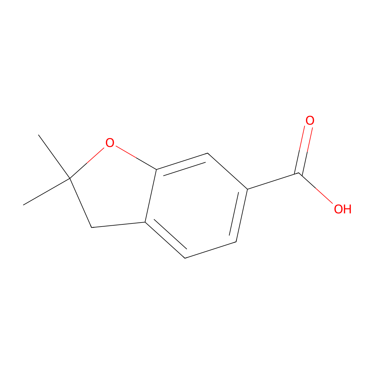 2,2-Dimethyl-2,3-dihydro-1-benzofuran-6-carboxylic acid molecular structure, CAS 123656-36-0