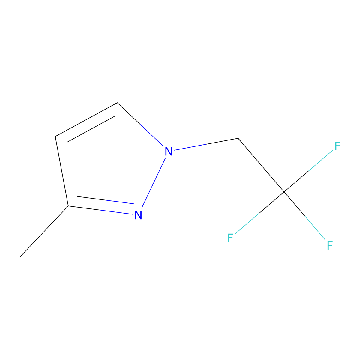 3-methyl-1-(2,2,2-trifluoroethyl)-1H-pyrazole molecular structure, CAS 123657-17-0