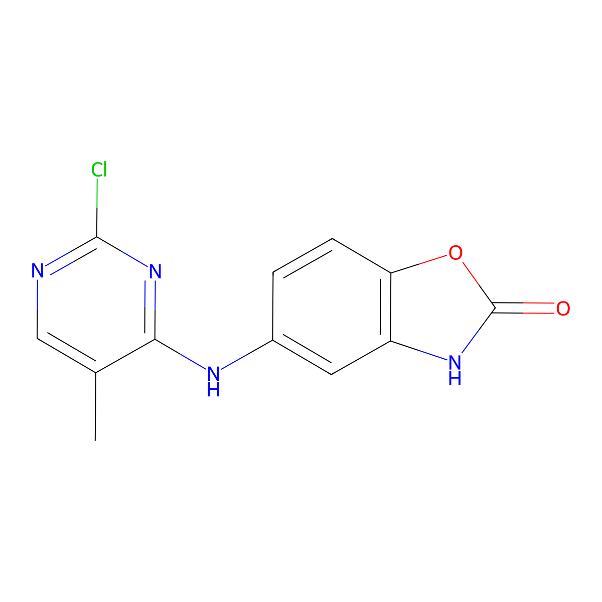 5-(2-Chloro-5-methylpyrimidin-4-ylamino)benzo[d]oxazol-2(3H)-one molecular structure, CAS 1236670-87-3