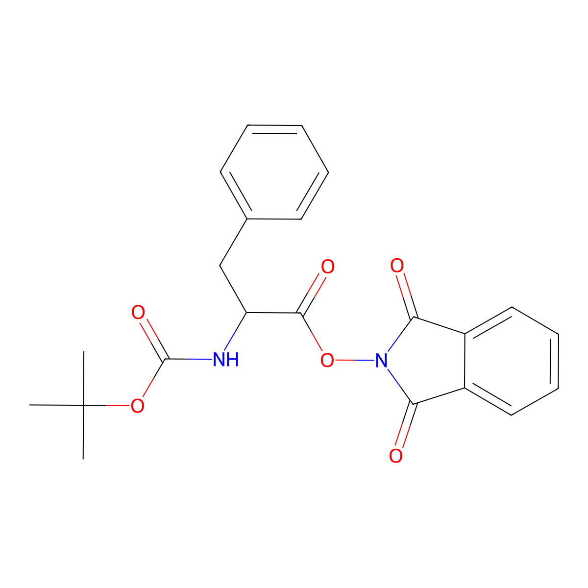 1,3-dioxo-2,3-dihydro-1H-isoindol-2-yl 2-{[(tert-butoxy)carbonyl]amino}-3-phenylpropanoate molecular structure, CAS 123670-46-2