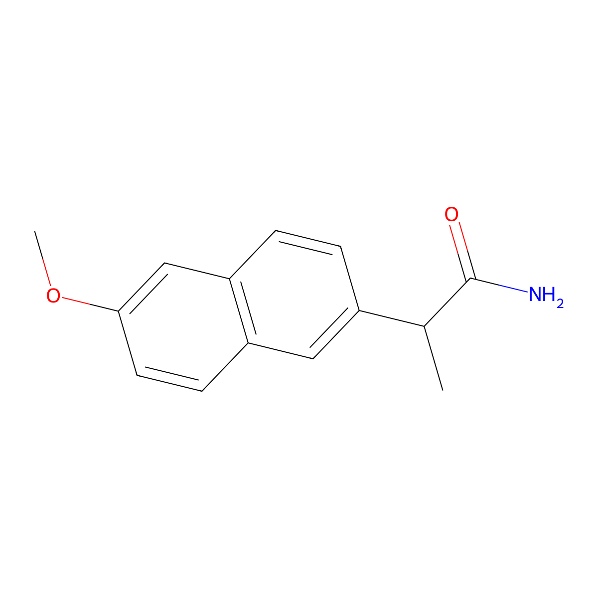 2-Naphthaleneacetamide, 6-methoxy-alpha-methyl-, (alphaS)- molecular structure, CAS 123675-40-1