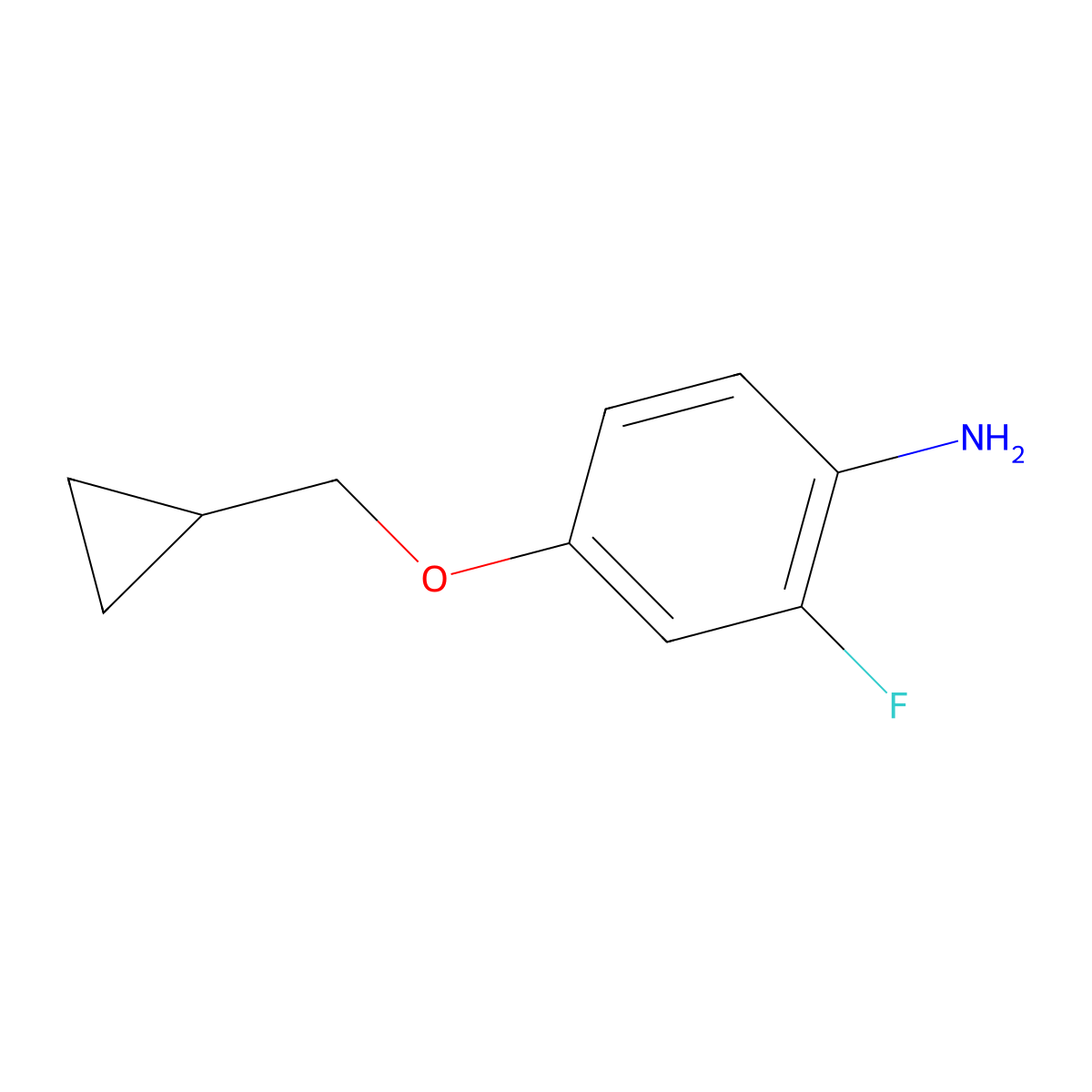 4-(Cyclopropylmethoxy)-2-fluoroaniline molecular structure, CAS 1236764-17-2