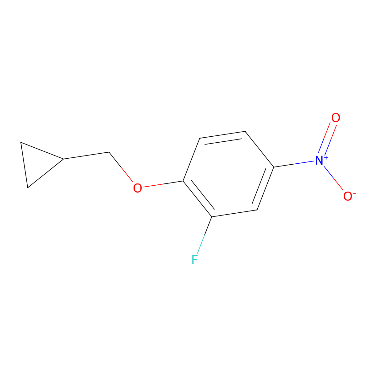 1-(Cyclopropylmethoxy)-2-fluoro-4-nitrobenzene molecular structure, CAS 1236764-33-2