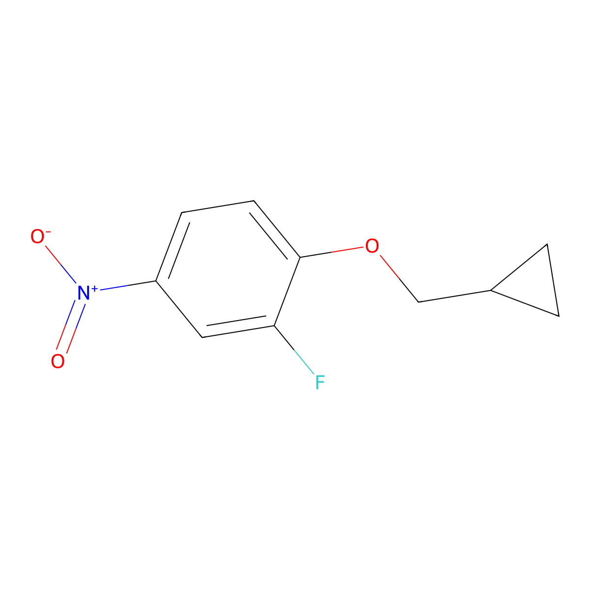 1-(Cyclopropylmethoxy)-2-fluoro-4-nitrobenzene molecular structure, CAS 1236764-33-2
