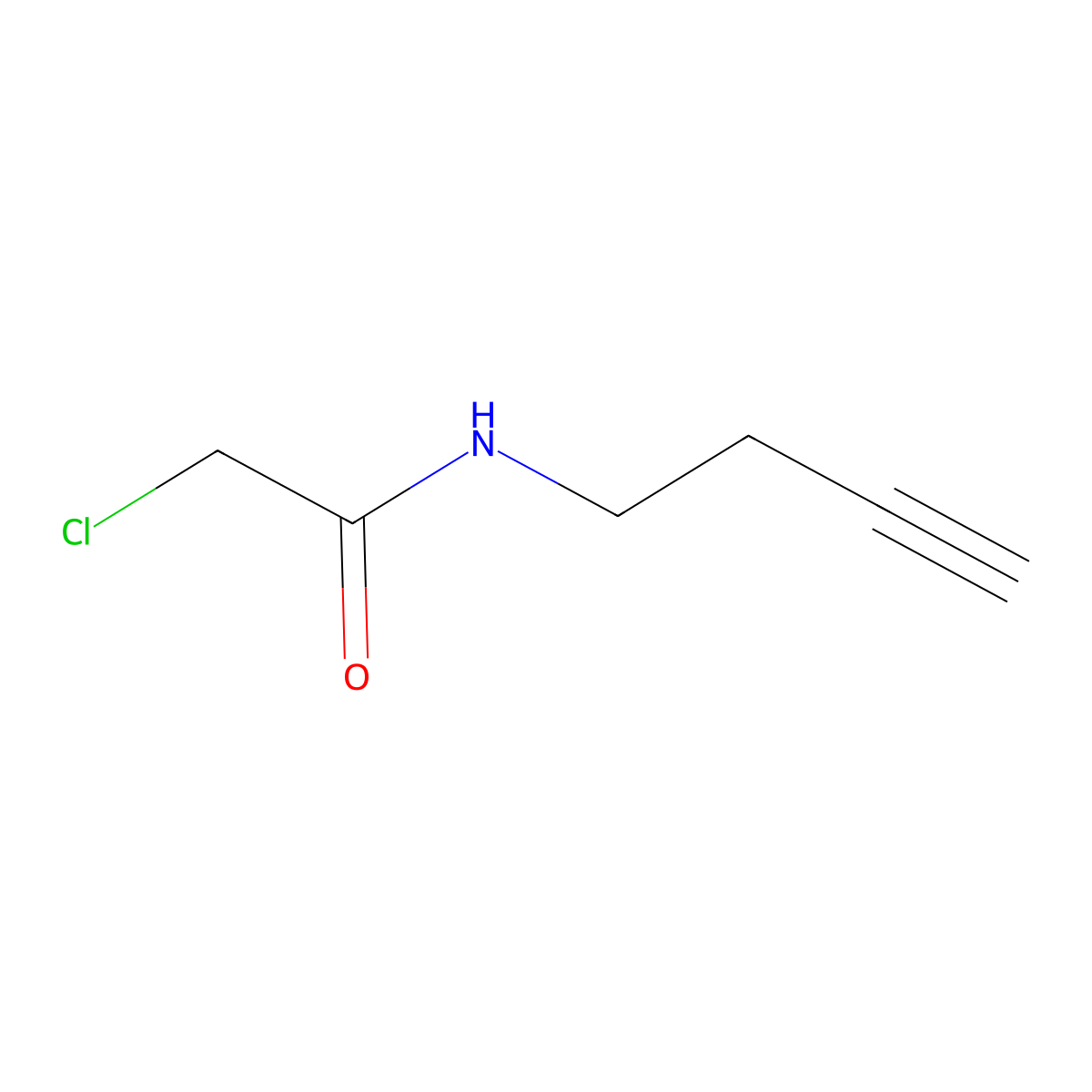 N-(but-3-yn-1-yl)-2-chloroacetamide molecular structure, CAS 1236764-38-7