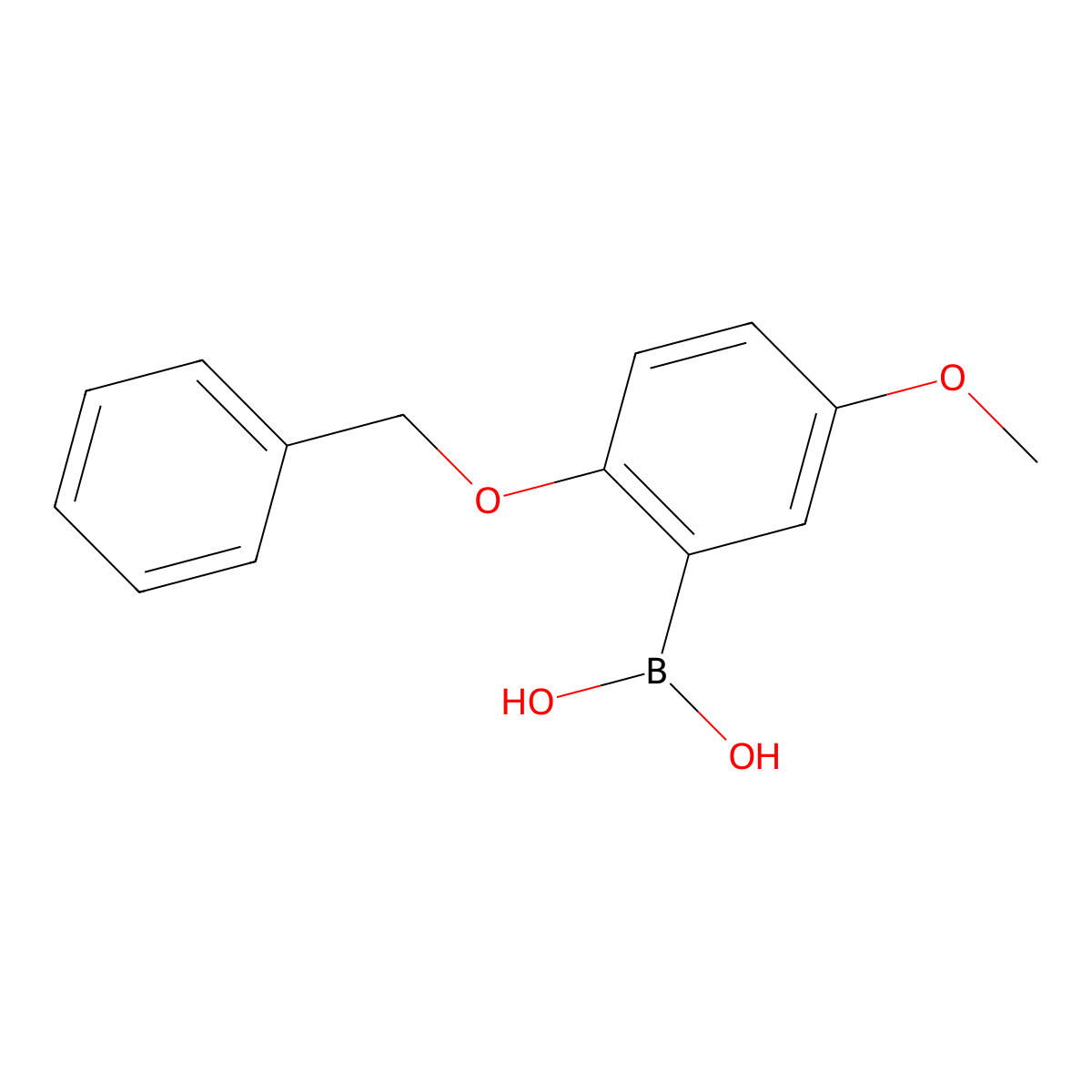 (2-(Benzyloxy)-5-methoxyphenyl)boronic acid molecular structure, CAS 1236768-61-8