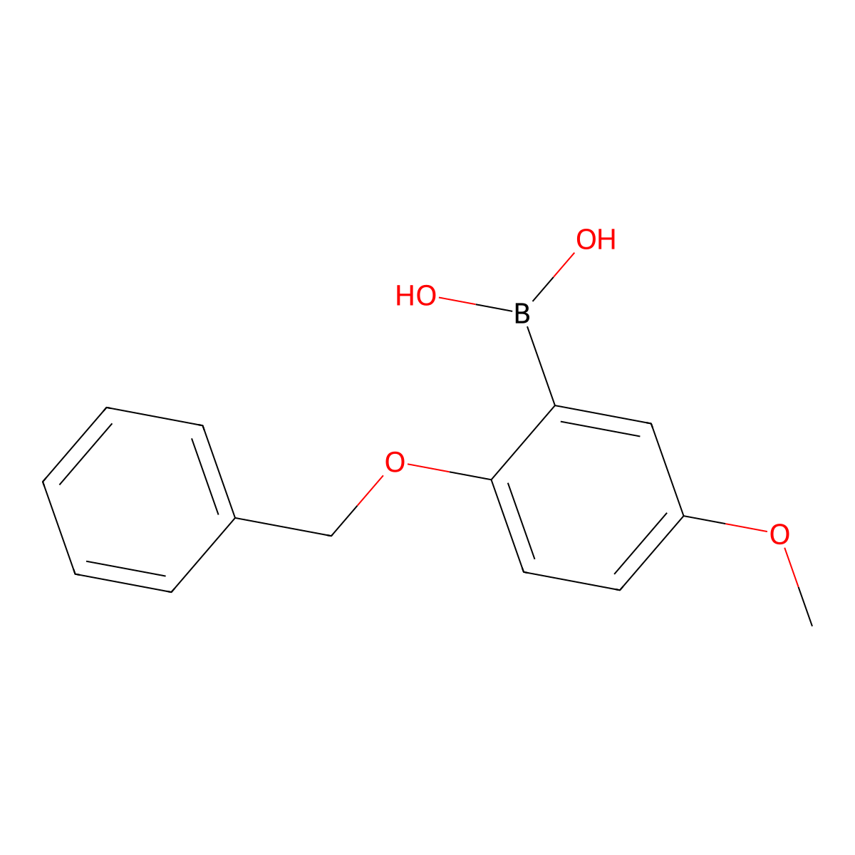 (2-(Benzyloxy)-5-methoxyphenyl)boronic acid molecular structure, CAS 1236768-61-8