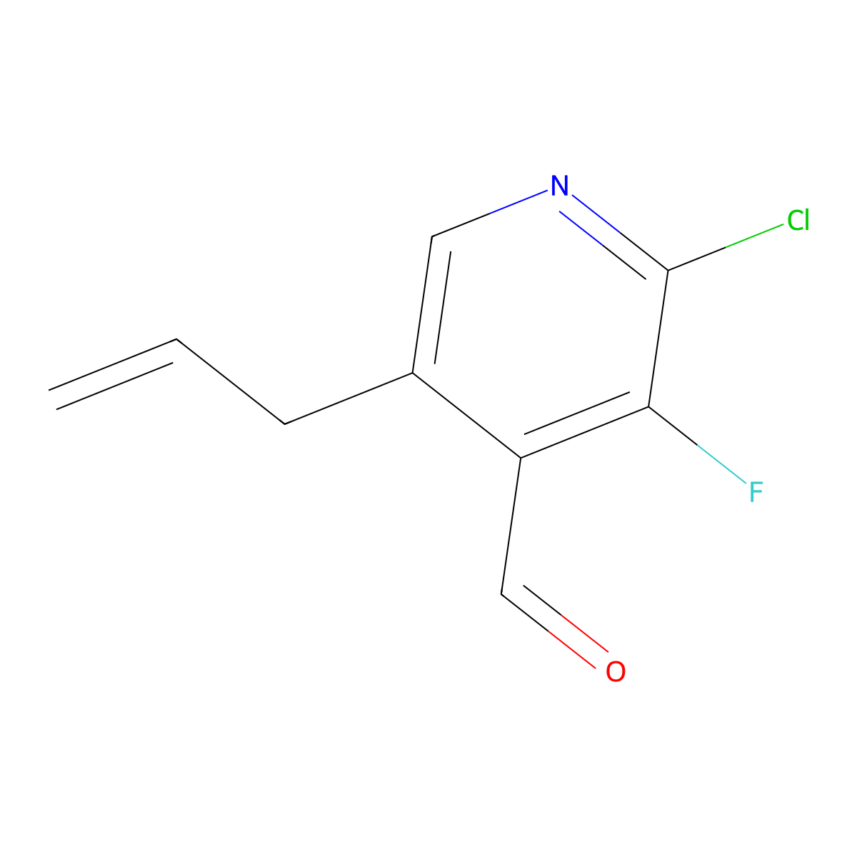 5-Allyl-2-chloro-3-fluoroisonicotinaldehyde molecular structure, CAS 1236769-86-0
