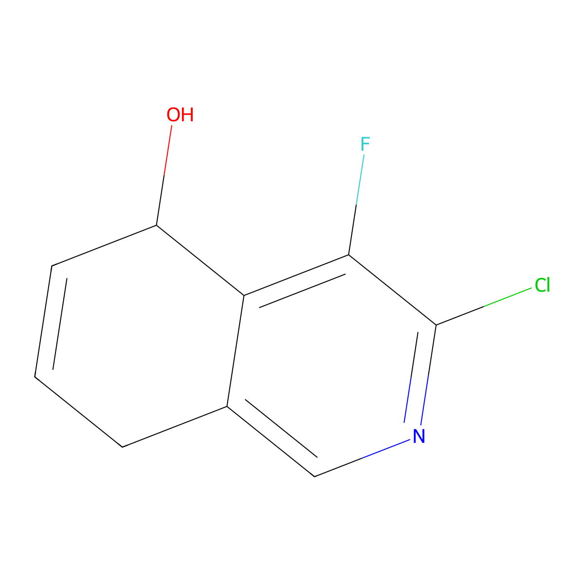 3-Chloro-4-fluoro-5,8-dihydroisoquinolin-5-ol molecular structure, CAS 1236769-91-7