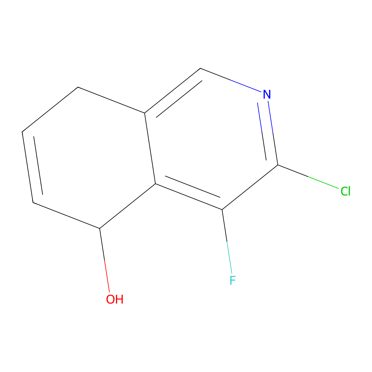 3-Chloro-4-fluoro-5,8-dihydroisoquinolin-5-ol molecular structure, CAS 1236769-91-7