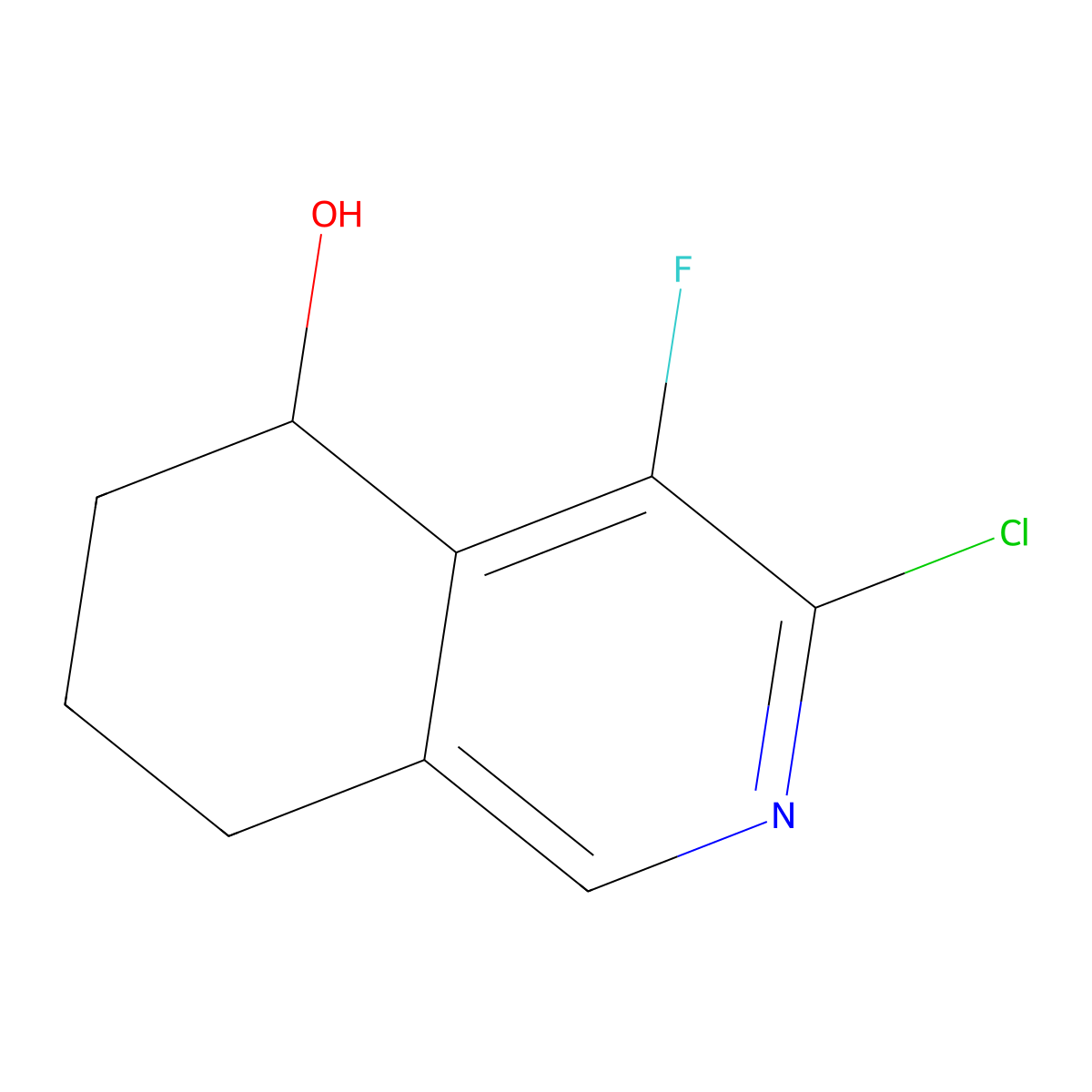 3-Chloro-4-fluoro-5,6,7,8-tetrahydro-5-isoquinolinol molecular structure, CAS 1236770-01-6