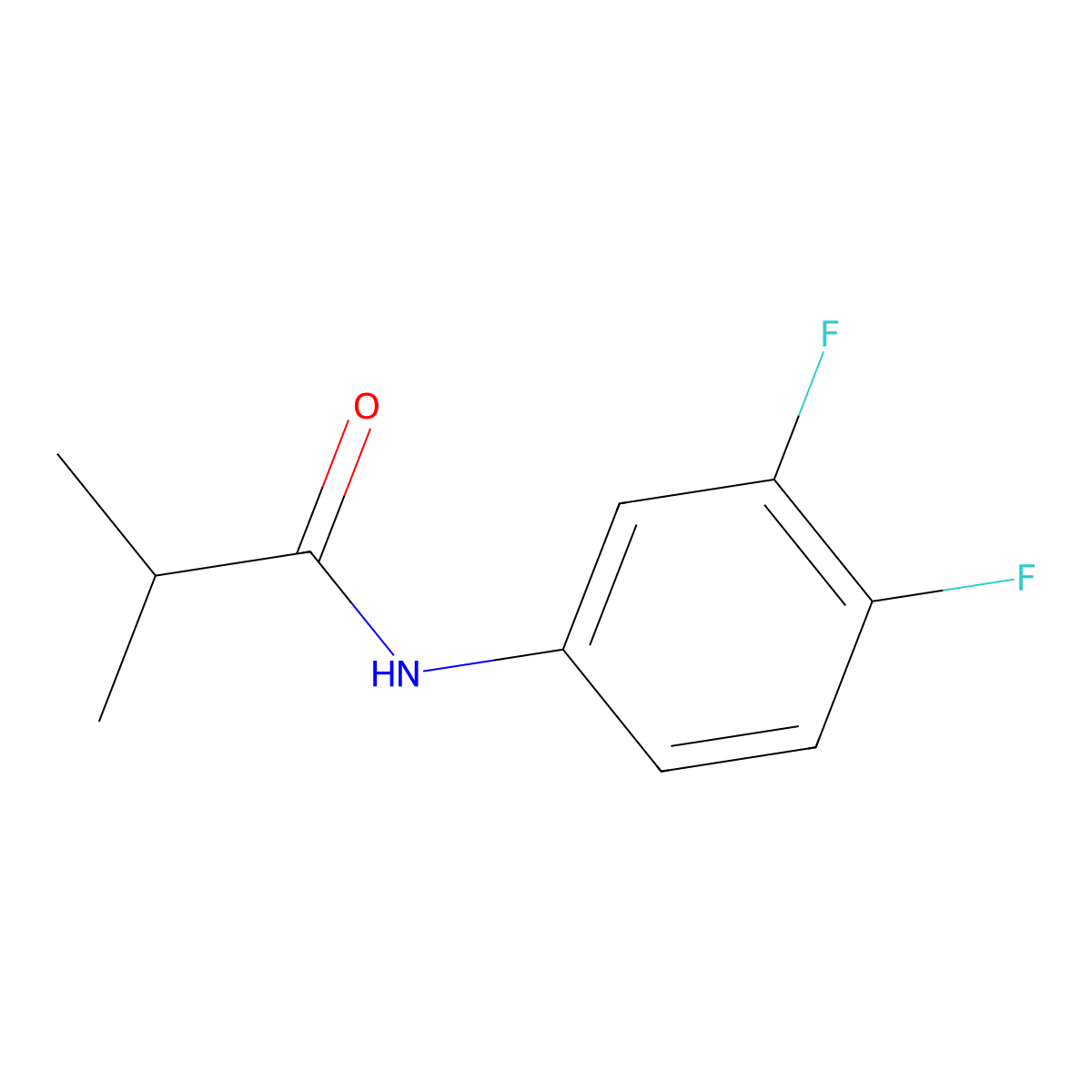 N-(3,4-difluorophenyl)-2-methylpropanamide molecular structure, CAS 123682-40-6
