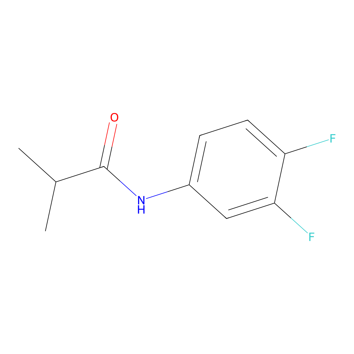 N-(3,4-difluorophenyl)-2-methylpropanamide molecular structure, CAS 123682-40-6