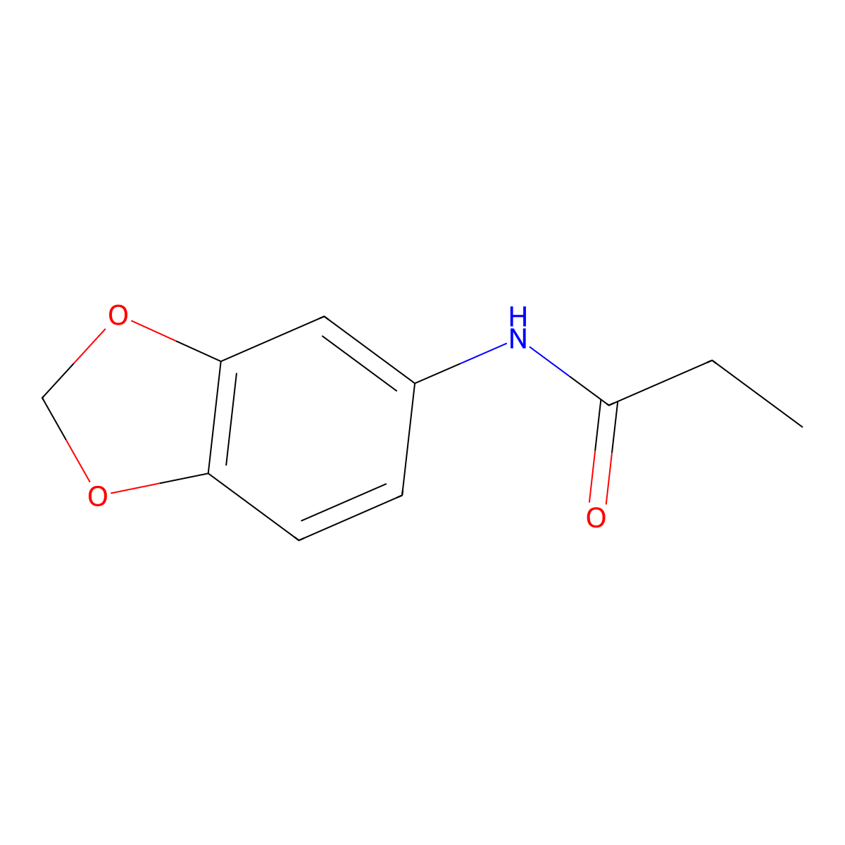 N-(2H-1,3-benzodioxol-5-yl)propanamide molecular structure, CAS 123682-43-9