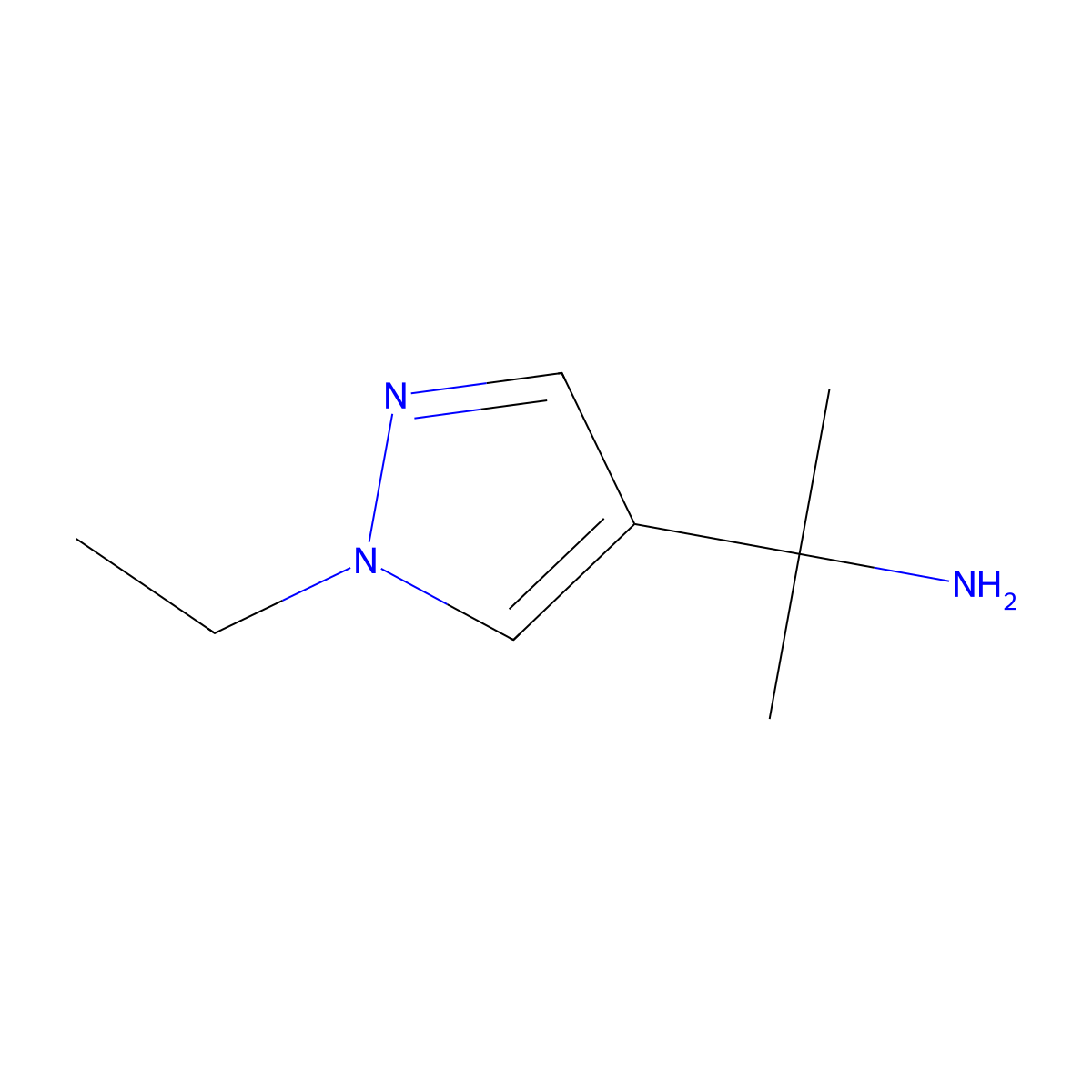 2-(1-ethyl-1H-pyrazol-4-yl)propan-2-amine molecular structure, CAS 1236835-13-4