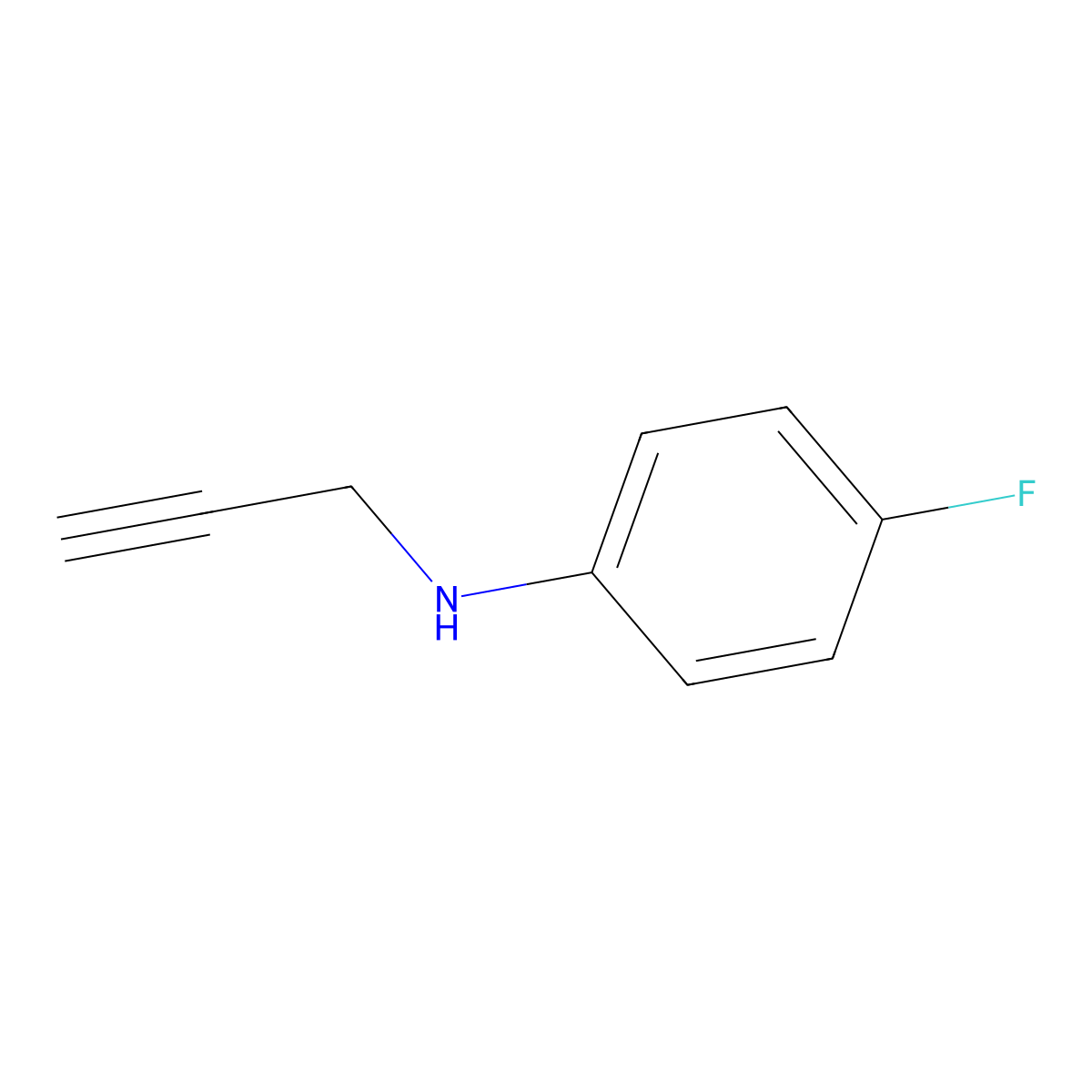 4-Fluoro-N-(prop-2-yn-1-yl)aniline molecular structure, CAS 123685-60-9