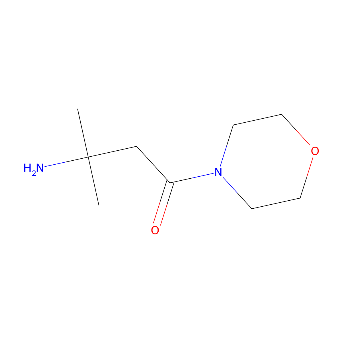 3-Amino-3-methyl-1-(morpholin-4-yl)butan-1-one molecular structure, CAS 1236857-78-5