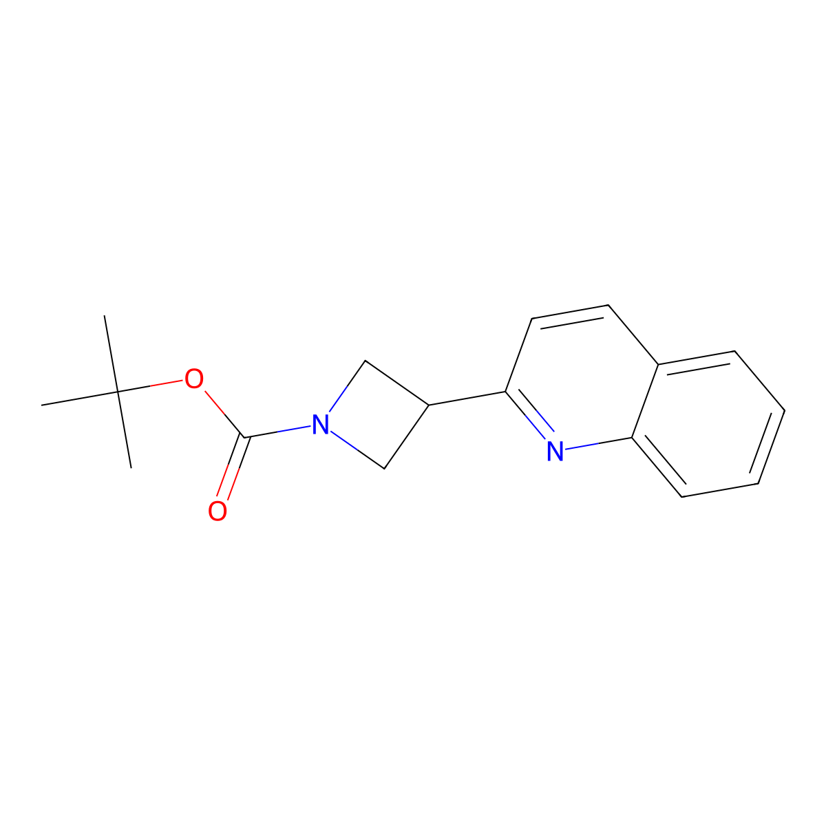 Tert-butyl 3-(quinolin-2-yl)azetidine-1-carboxylate molecular structure, CAS 1236861-63-4